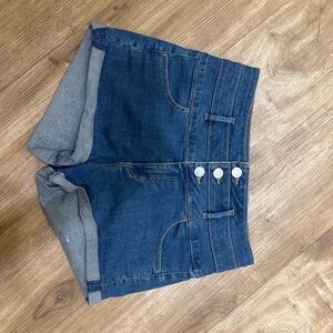 Garage High Waist Denim Blue Shorts